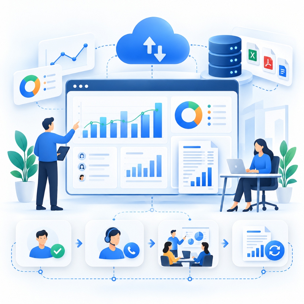 CallWorks Vector Infographic Analytics Architecture